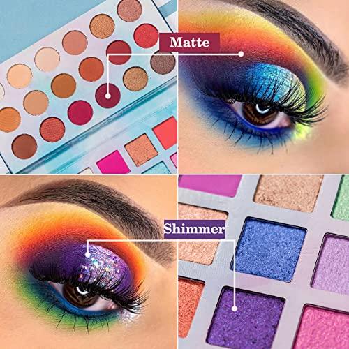 MYUANGO MYUANGO Pastel Paradise Eyeshadow Palette, Highly Pigmented 82 Shades Matte Shimmer Glitter Vegan Makeup Palette for Beginners - Waterproof, Blendable, Long-Lasting - Cruelty-Free