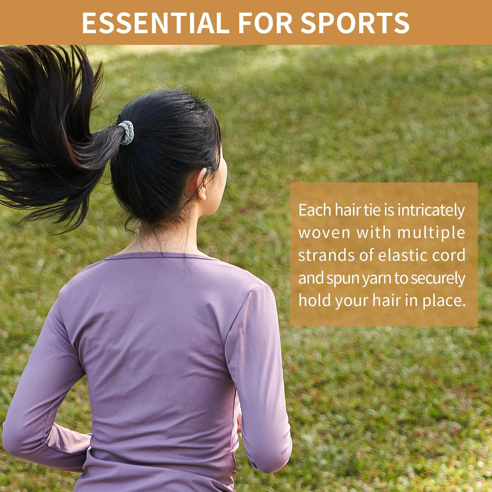 EVITA PERONI EVITA PERONI 12 Pcs Hair Ties Hair Bands for Thick and Curly Hair Ponytail Holders High Elastics No Damage No Crease Hair Accessories for Women and Girls (Black, Brown, Orange, Apricot)