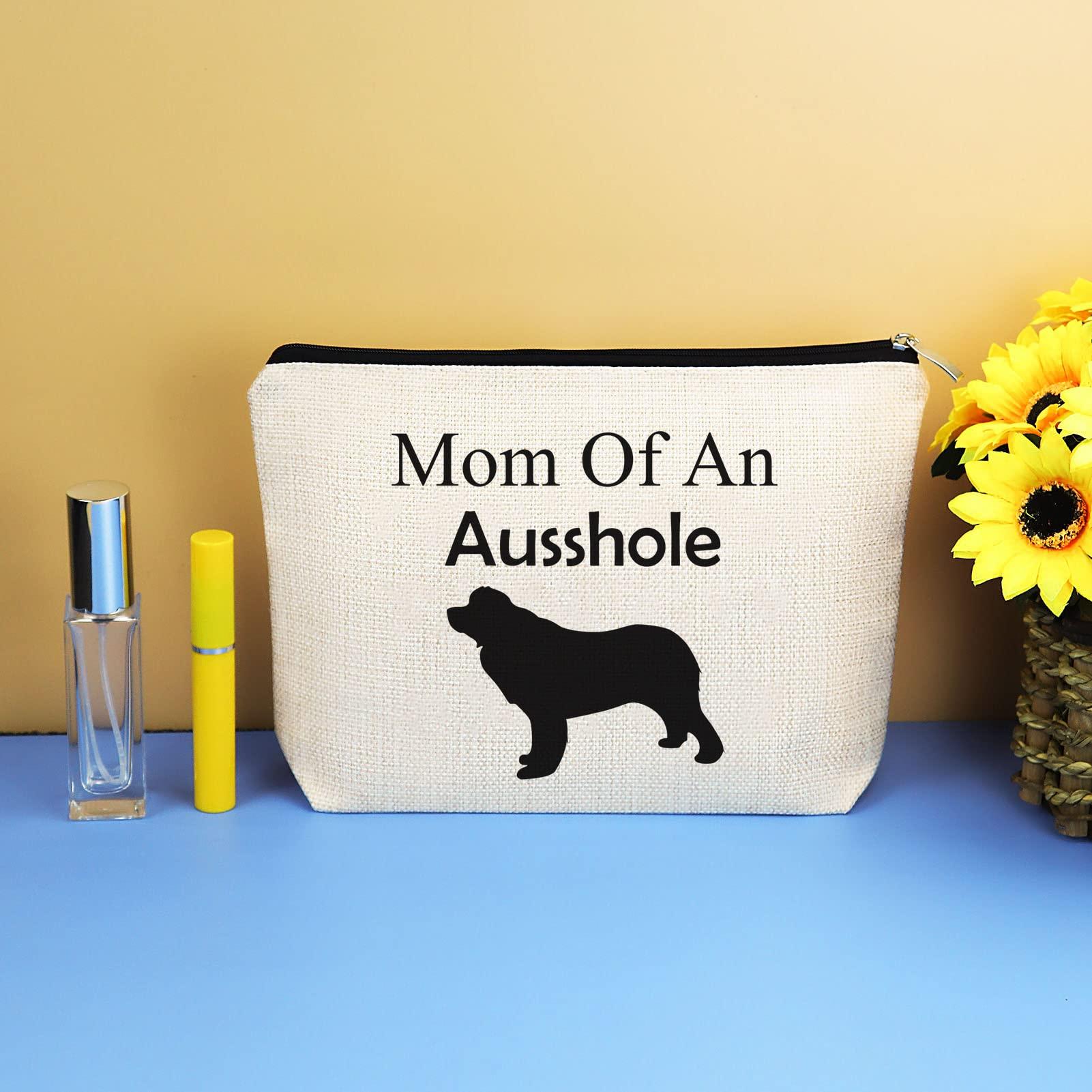 Mikela Australian Shepherd Gift Aussie Lover Gift Makeup Bag for Women Dog Mom Dog Owner Gift Cosmetics Bag Aussie Dog Mom Gifts Mother\'s Day Christmas Birthday Gift for Australian Shepherd Owner Travel Bag