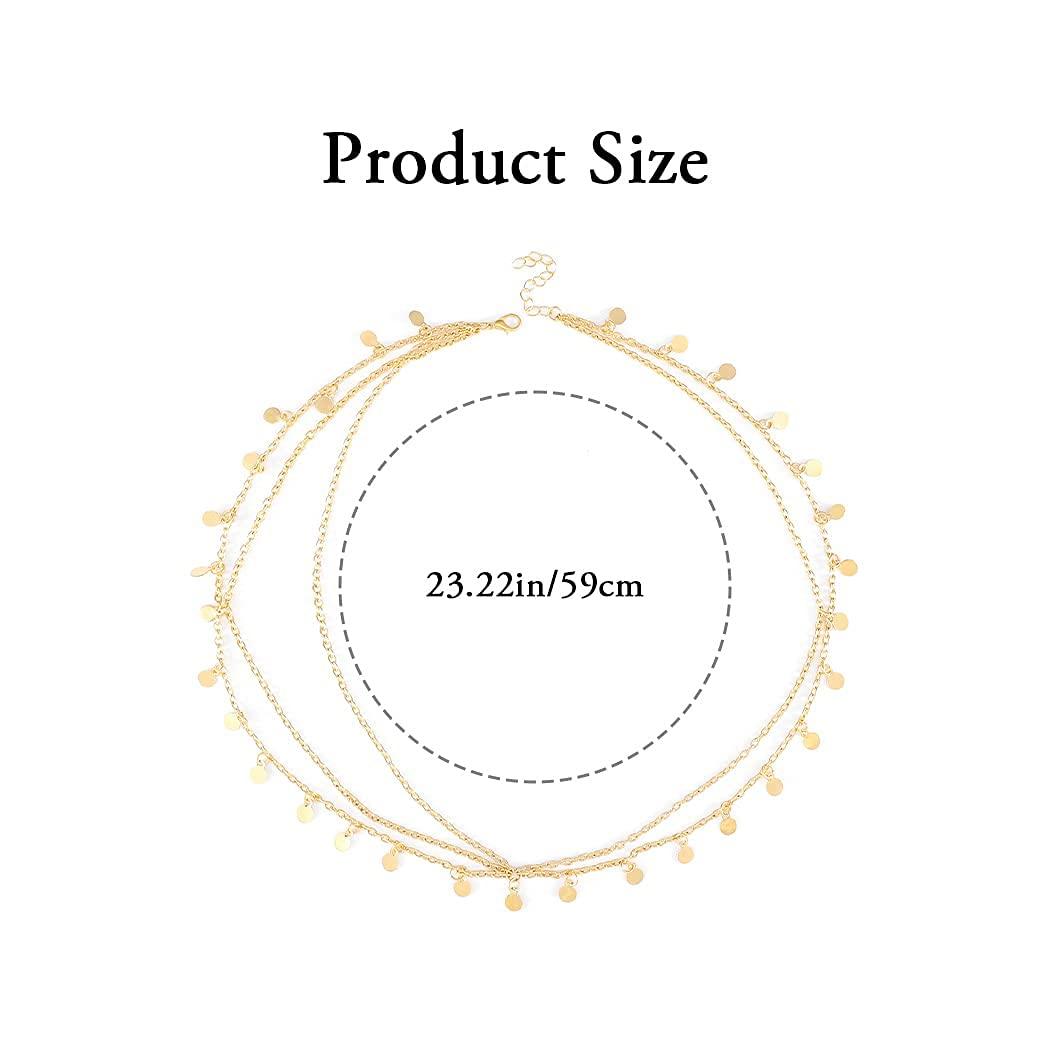 Brinie Brinie Boho Head Chain Gold Small Coins Hair Chain Wedding Head Jewelry Festival Halloween Costume Bridal Hair Chain Headpiece Hair Accessories for Women and Girls