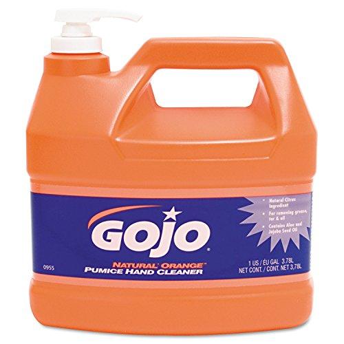 Gojo Gojo Natural Orange Pumice Hand Cleaner, Orange Citrus Scent, .5gal Pump Bottle, 4/Ct