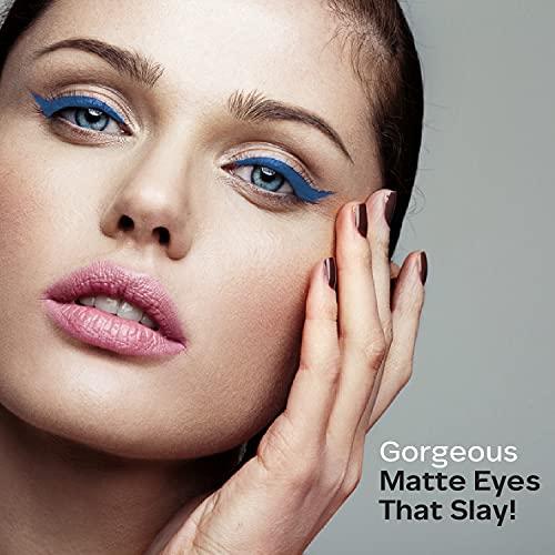 FACESCANADA FACESCANADA Ultime Pro Matte Play Blue Eyeliner - Sapphire | 24HR Long Lasting Matte Finish | Quick Dry & Precise Felt Tip | Waterproof & Smudge Proof | 0.08 Fl Oz/2.5ml