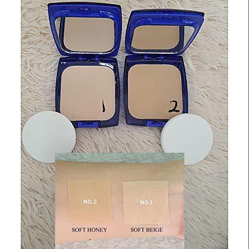 BUTAE C & E White Oil Control Face Pressed Powder Foundation Compact, Covers Dark Spot & Wrinkle, Long Lasting, Natural Radiant Glowing Perfect Skin, Clean Matte Makeup No.1 Soft Beige 12 G./0.42 OZ