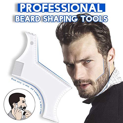 Kucheed Beard Shaping Tool Trimmers for Men, Kucheed Beard Shaper with Inbuilt Comb Cool Care Black Transparent, Beard & Mustache Trimmers Cut Buddy Beard Lineup Tool Styling Template Comb barber Accessories