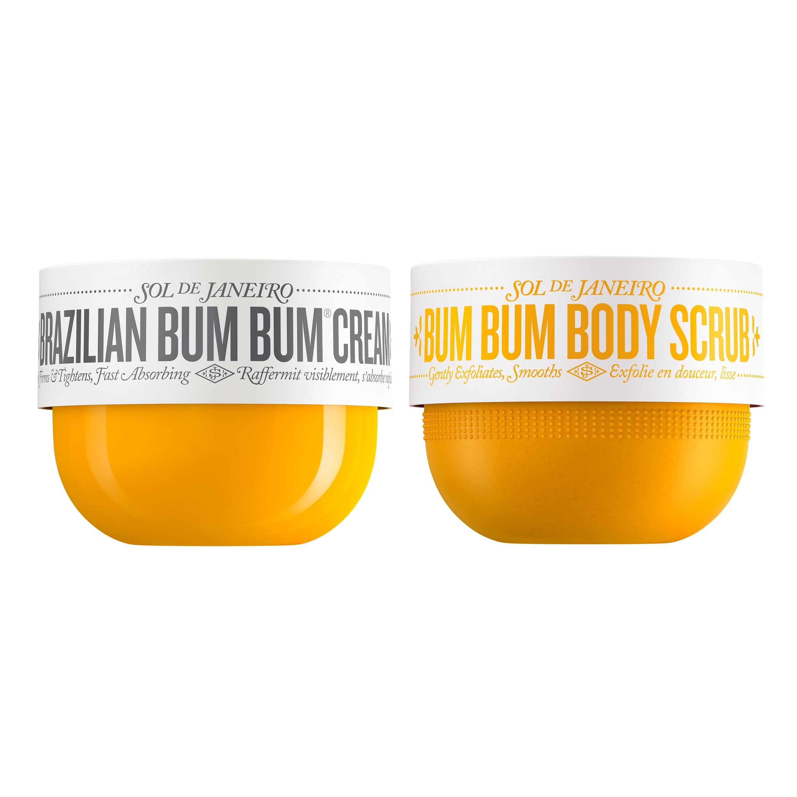 SOL DE JANEIRO SOL DE JANEIRO Brazilian Bum Bum Cream with Bum Bum Body Scrub Full Size Smoothing and Tightening Bundle