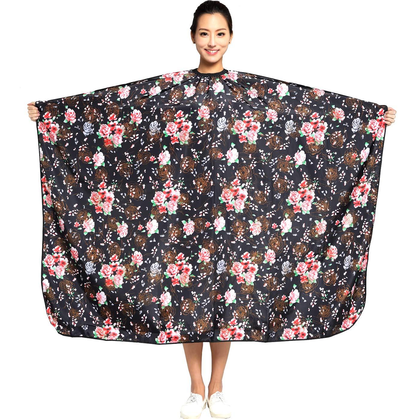 KAHOT KAHOT Salon Professional Haircut Stylist Color Cape Shampoo&Cutting Hairdressing Capes,Waterproof Hairdresser Cloth Barber Gown Wrap,55*63inch (Rose) free size