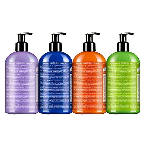 Dr. Bronner's Dr. Bronner\'s - Organic Sugar Soap (12 oz Variety Pack) Lavender, Peppermint, Tea Tree, & Lemongrass - Made with Organic Oils, Sugar & Shikakai Powder, 4-in-1 Use: Hands, Body, Face & Hair | 4 Count