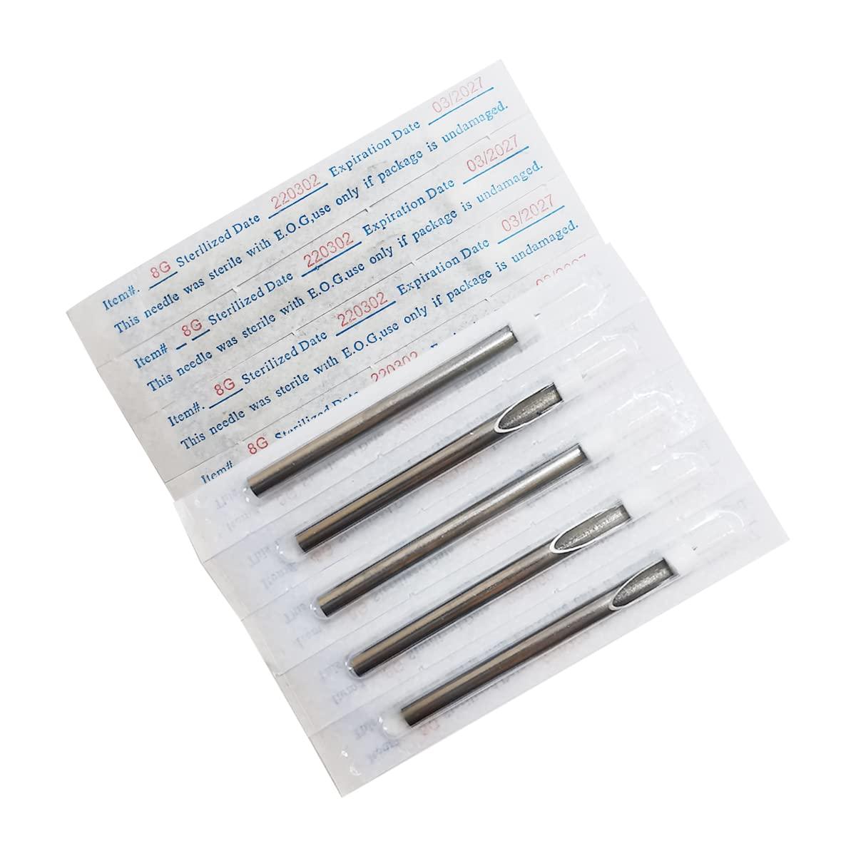 NEEDLEWALK Body Piercing Needles - NeedleWalk 100Pcs Hollow Needles 16G Piercing Needle Kit for Ear Nose Piercing And Lip Tongue Piercing Tattoo Supply