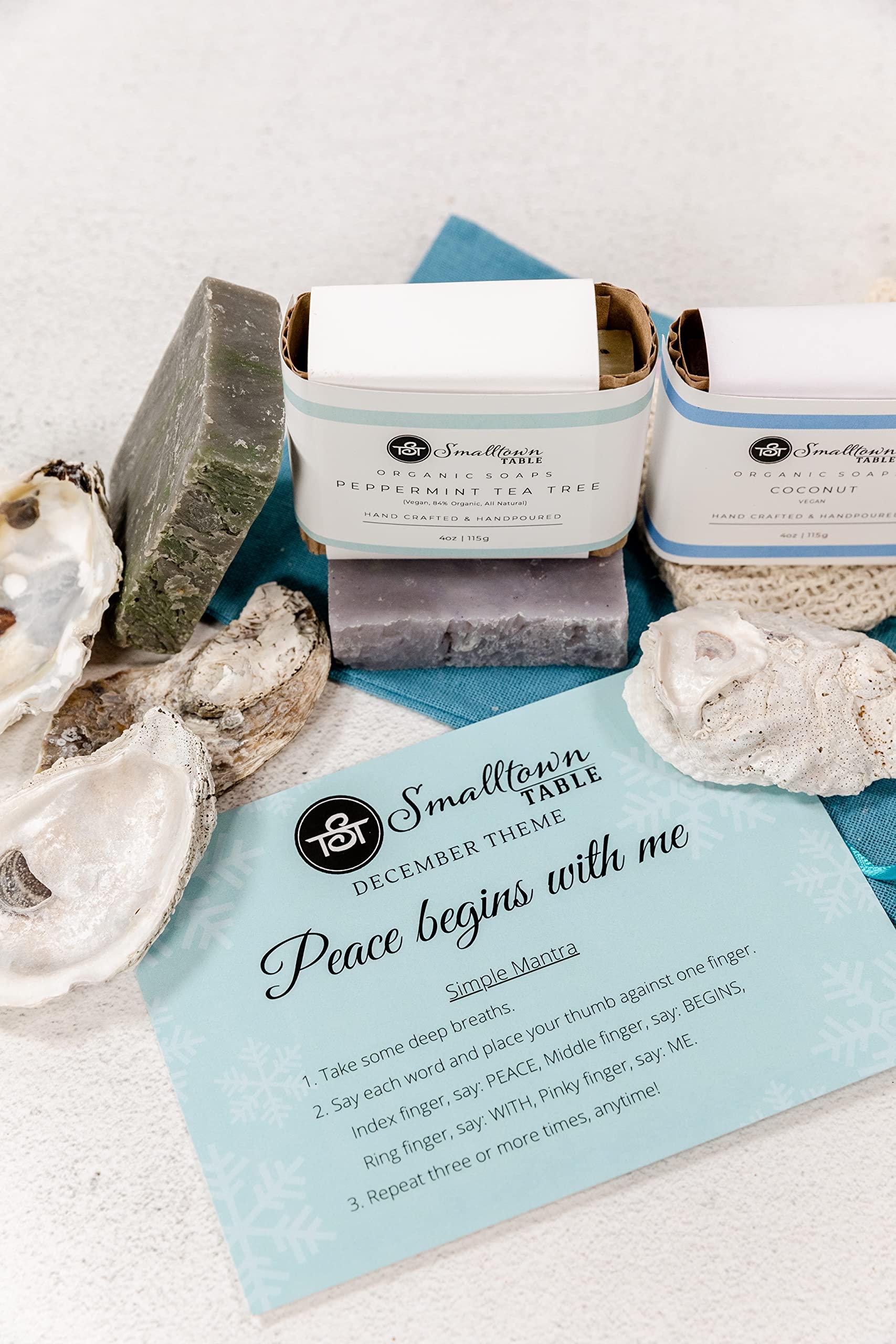 Smalltown Table Thank You Gift Box for Women - Spa Kit, Coconut Soap, Beach Scented Candle, Bath Salt Soak, Handmade Vegan, Eco-Friendly Presents