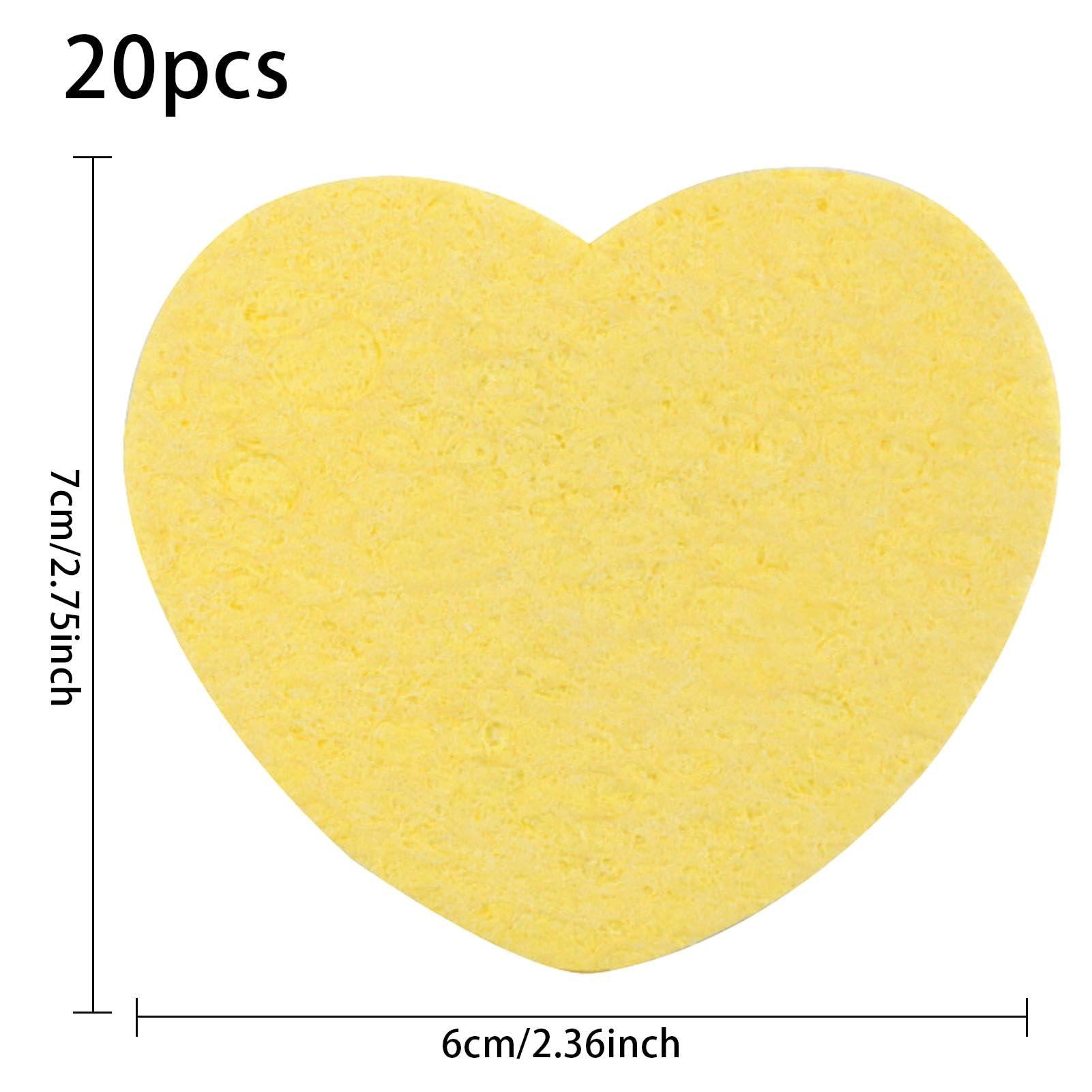 Kumprohu 20-Count Facial Sponges, Heart Shape Compressed Sponges for Facial Cleansing & Makeup Remover, Portable Compressed Sponge for Travel, Camping, Everyday Use