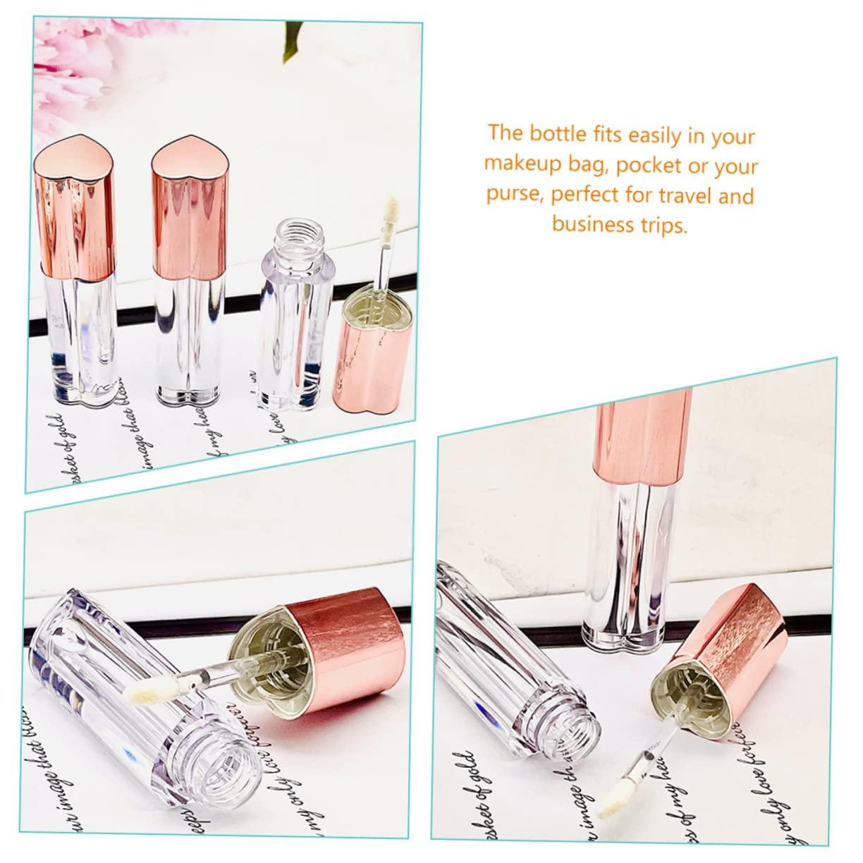 Hemoton Hemoton Heart Shaped Lip Gloss Containers Empty Lip Gloss Tubes Plastic Refillable for Travel Leakproof