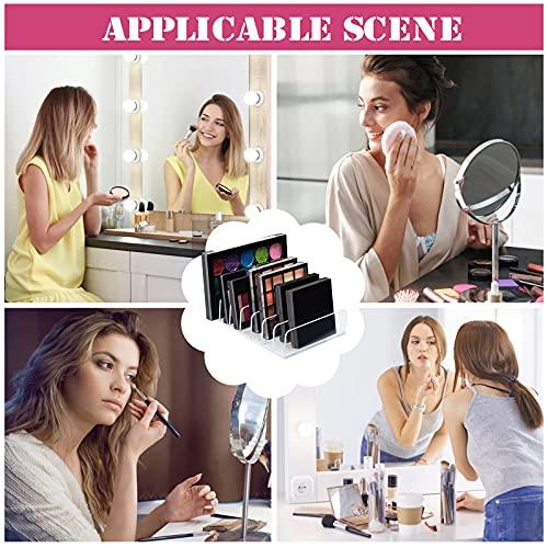 Croudoa Eyeshadow Palette Organizer,Acrylic Clear Makeup Palette Organizer for Bathroom Countertops,Vanities,7 Sectons Makeup Pllet Organizer,Cosmetics Storage Solution for Eyeshadow Palette Contour Kit