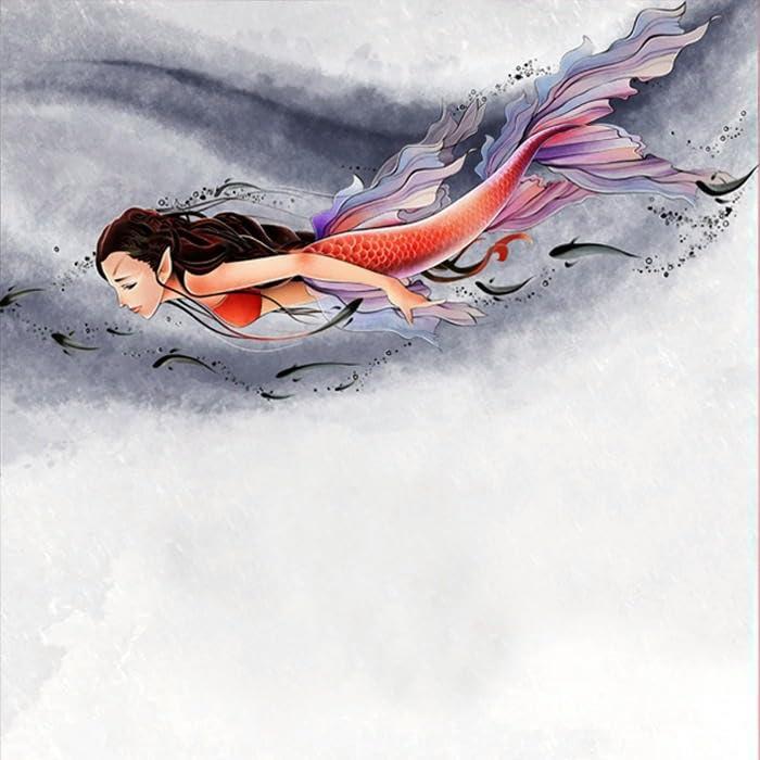 GoDdis Mermaid Collarbone Ancient Style Fairy Tattoo Stickers Temporary Tattoos Fake Tattoo Waterproof Long-Lasting Ink Shoulder Scar Cover Feminine