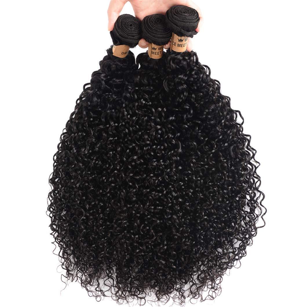 SSJFZM Hair Malaysian Hair Bundles With Closure Kinky Curly Hair 3 Bundles With Closure Frontal 100% Remy Human Hair Bundles Three Part 22 24 24 & Closure18
