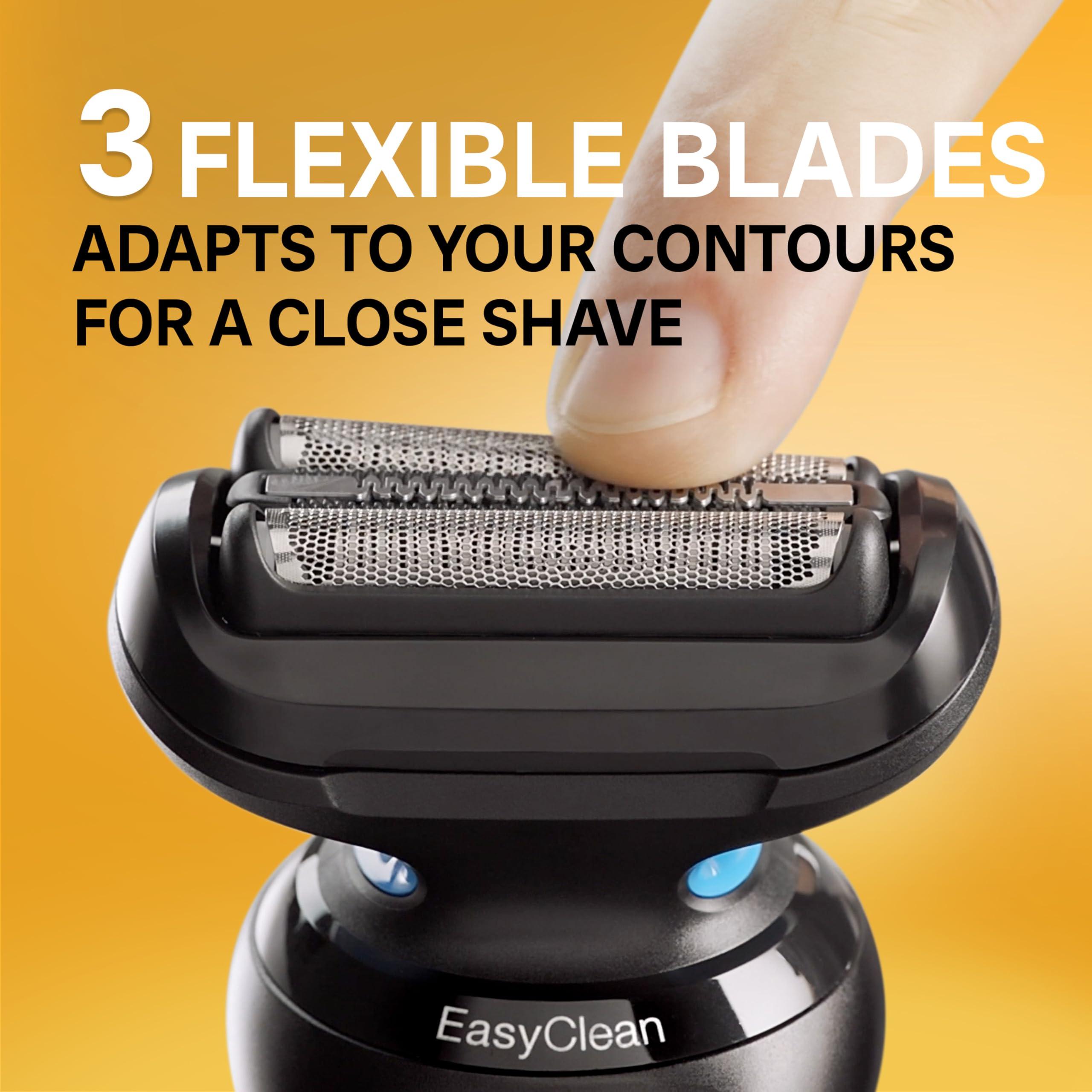 Braun Braun Electric Shaver for Men, Series 5 5120s, Wet & Dry Shave, Turbo Shaving Mode, Foil Shaver, Engineered in Germany, with Beard Trimmer & Attachments, Blue