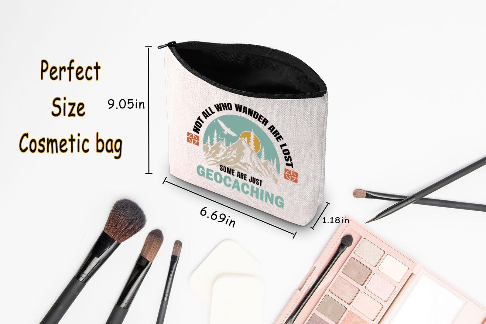 JNIAP JNIAP Geocache Lover Gift Not All Who Wander Are Lost Cosmetic Bag Rock Collector Gift (just geocaching Bag)