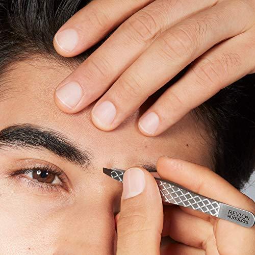 REVLON Revlon Eyebrow Hair Removal Tweezer, Men\'s Series, High Precision Tweezers for Men, 60% Larger Grip, Stainless Steel (Pack of 1)