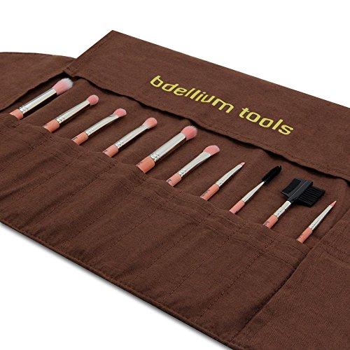 BDELLIUM TOOLS Bdellium Tools Professional Makeup Brush Pink Bambu Series - Eyes Only 10pc. Brush Set with Roll-Up Pouch
