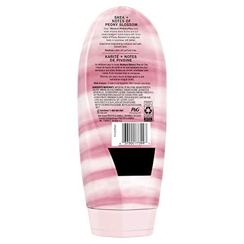 Olay Olay Moisture Ribbons Plus Shea + Notes of Peony Blossom Body Wash, 18 fl oz (Pack of 4)