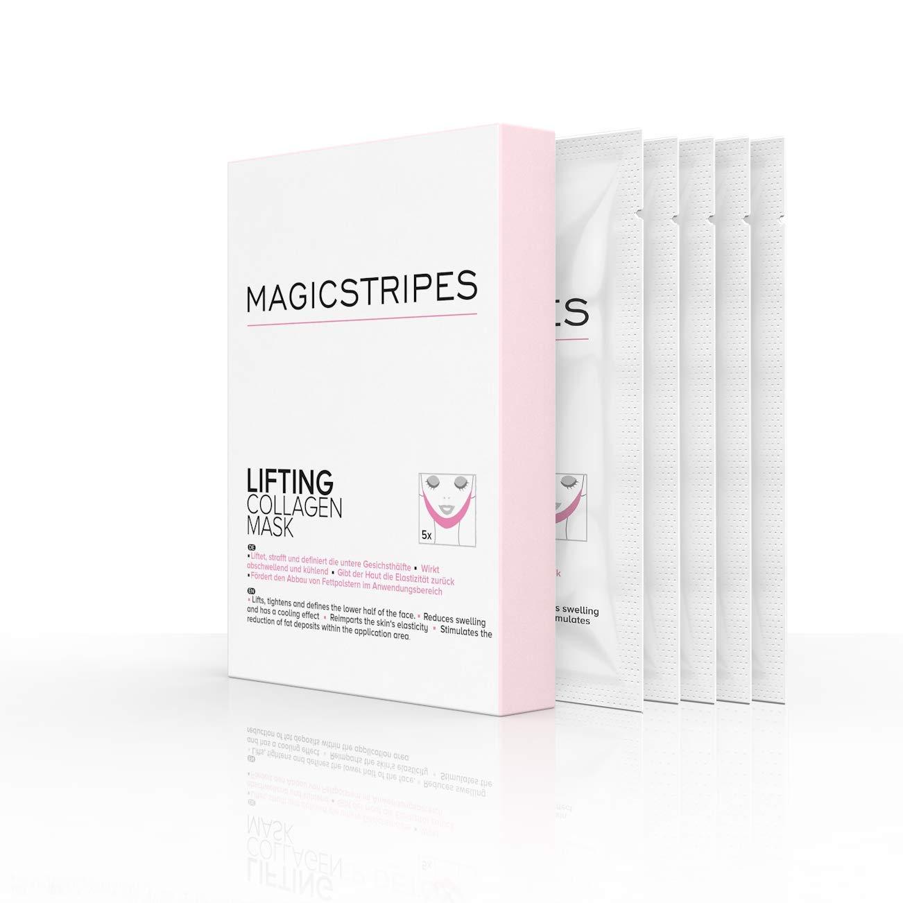 MAGICSTRIPES MAGICSTRIPES Lifting Collagen Mask - V Line Mask, Double Chin Reducer Lifting Face Mask, V Shape Slimming Facial Mask (BOX - 5 Masks)