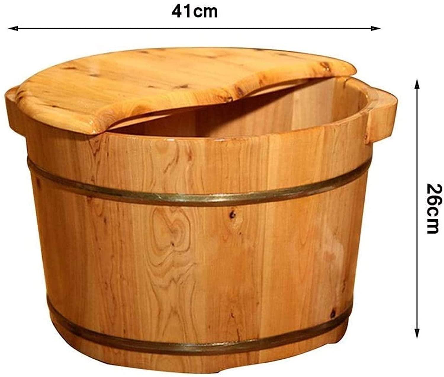 GenSDH Pedicure Foot Soak Large Foot Bath Spa Tub,Foot and Leg Spa for Adults,Sauna Wooden Bucket,Foot Massage Spa for Home,Relax Pedicure