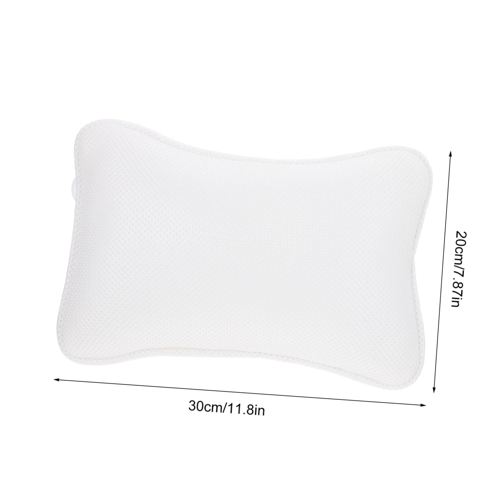 Housoutil Housoutil 3 Pcs Bathtub Suction Cup Headrest Bath Cushion Bath Accessories Inflatable Pool Portable Bath Pillows for Tub Bath Pillow for Bathtub Support Neck Mattress White Polyester Mesh