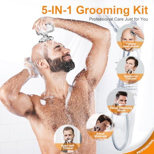 CST-Berger Head Shaver for Bald Men,2024 Upgrade 8-in-1 Mens Electric Shaver Bald Head Shaver for Men,Electric Razor for Bald Men IPX7 Waterproof Rotary Shaver Grooming Kit with LED Display