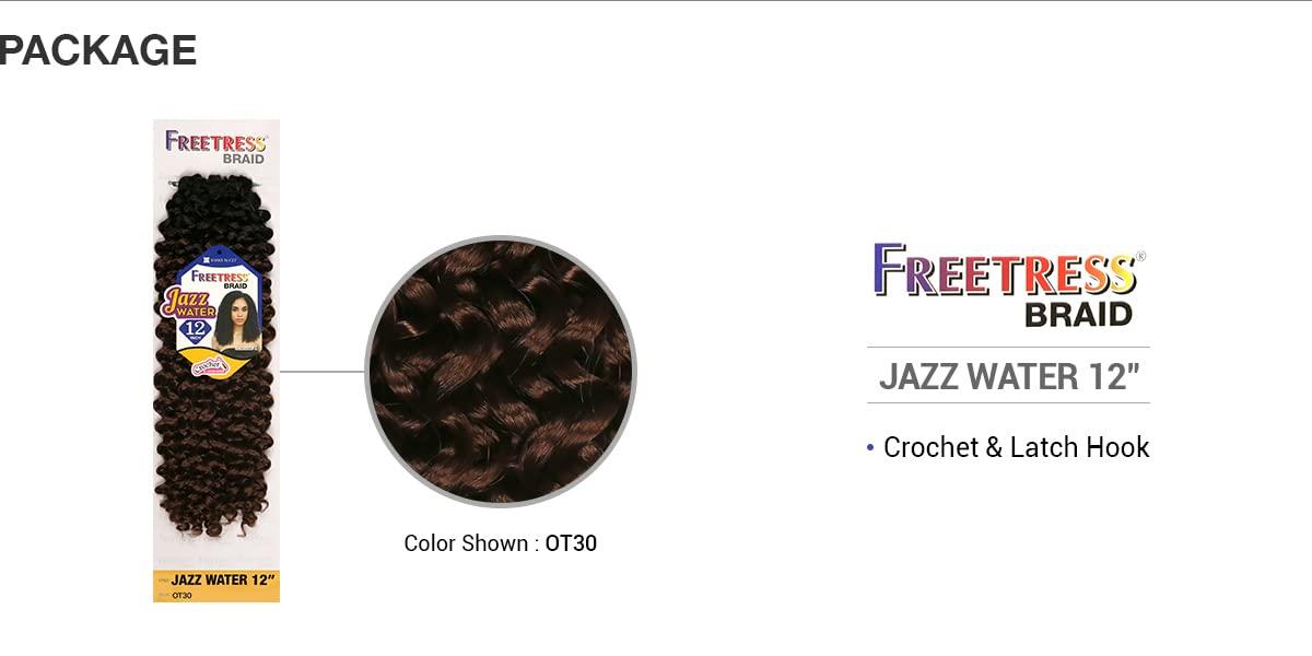 FreeTress Braids FreeTress Braids Synthetic Hair Crochet Braids Jazz Water 12inch (5-pack, 1B)