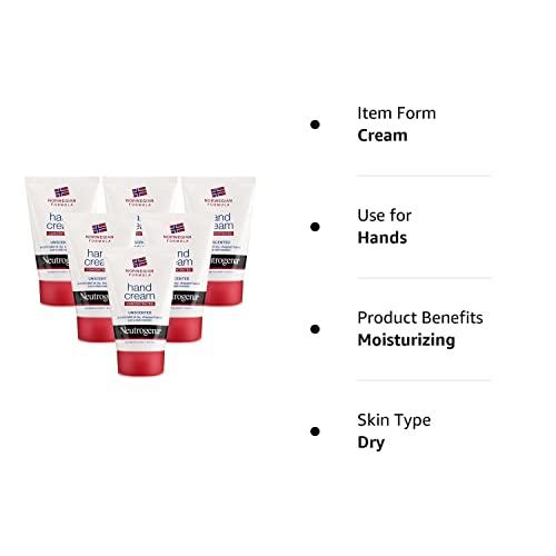 Neutrogena Neutrogena Concentrated Hand Cream, Unscented, Norwegian Formula,Travel Size (1.69 Ounce, Pack of 6)