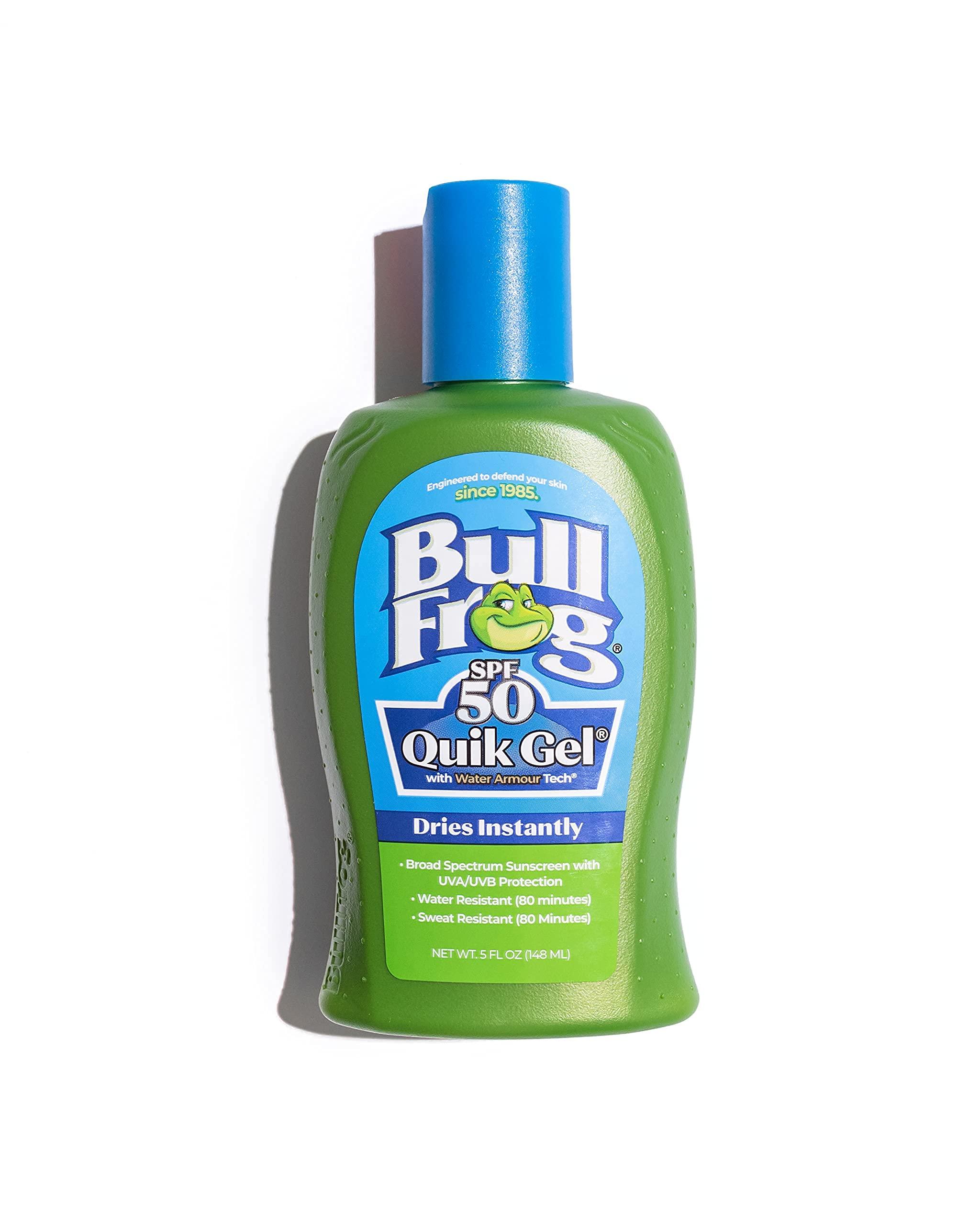 BullFrog Bullfrog Quik Gel Sunscreen SPF 50 | Oxybenzone & Octinoxate Free | Broad Spectrum Moisturizing UVA/UVB, 5oz…