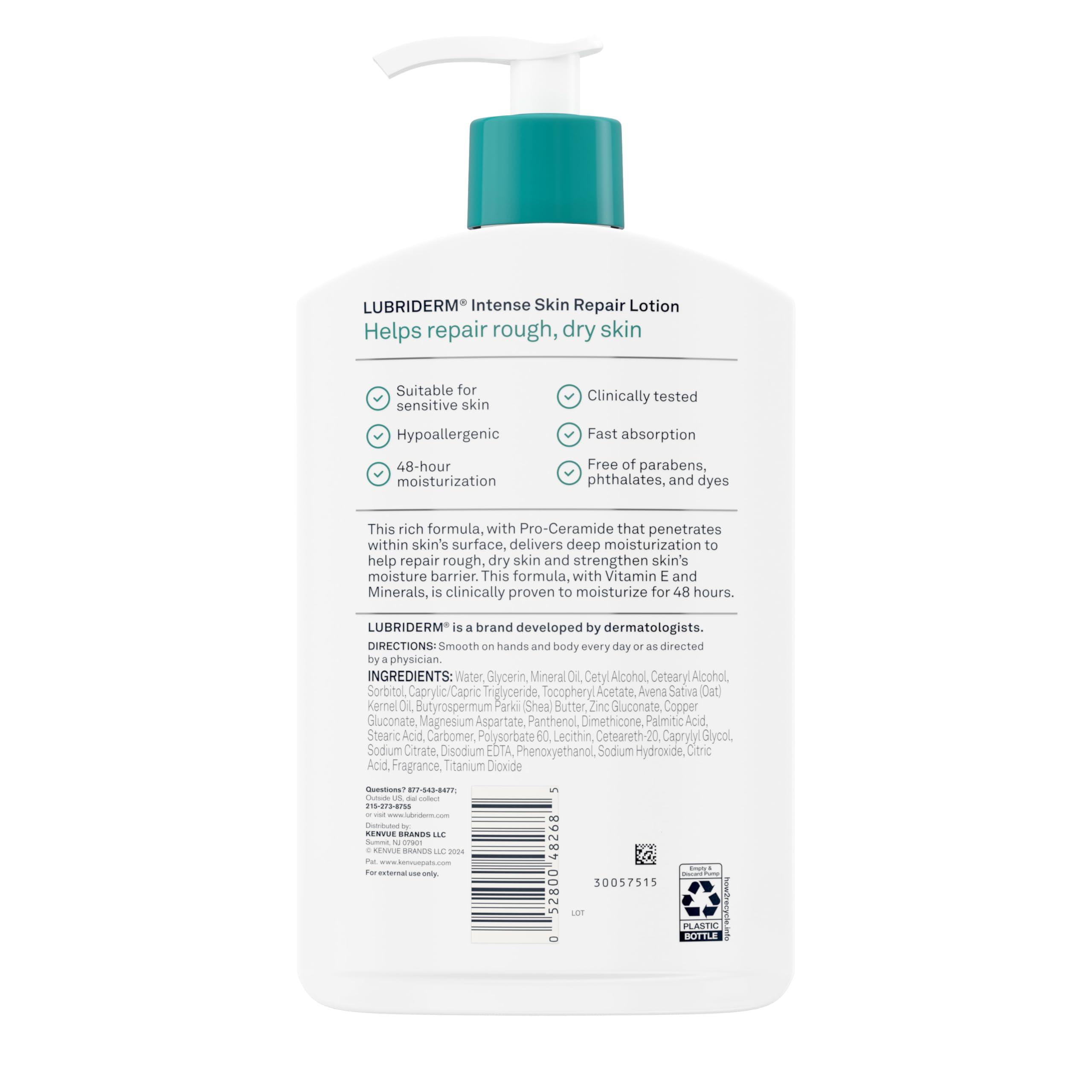 Lubriderm Lubriderm Intense Dry Skin Repair Lotion with Hydrarelease Technology for Repair of Rough, Dry Skin, Fast Absorbing Intensely Hydrates to Restore Dry Skin, 16 fl. oz