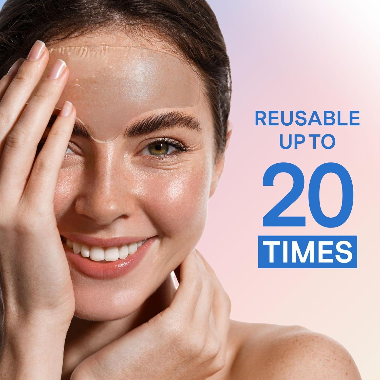 Dersie Dersie Silicone Forehead Wrinkle Patches: Reusable Silicone Anti Wrinkle Patches - Overnight Use for Best Results - 3 PCs