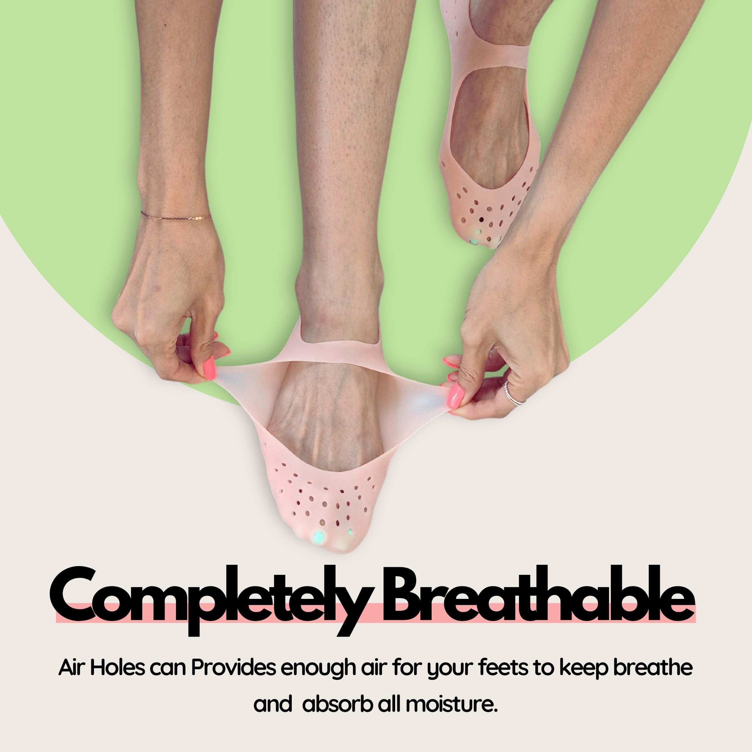 FOOTINSOLE.COM Moisturizing Gel Socks - Hydrating Spa Treatment for Soft, Smooth Feet, Ideal for Dry, Cracked Heels and Rough Skin (Small, 2 Pairs)