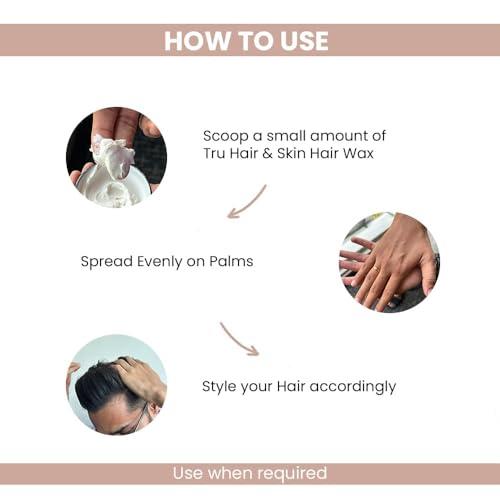 TR.U HA.IR Generic TR.U HA.IR Hair Wax Cream For Men | Easy to Spread and Strong Hold for 12hrs +Anti Dandruff (Hair Wax-100gm), white