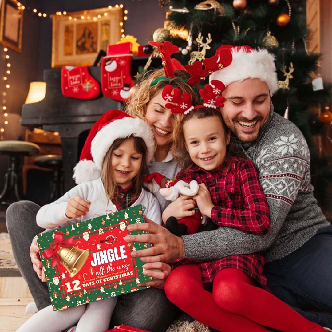 Mineral Me California Christmas Bath Bombs for Kids with Surprise Toys Inside - Kids Advent Calendar Bathbombs - 12 Pack Organic Bath Bombs Gift Set, Moisturizing Bubble Bath Fizzies, Gifts for Kids, Boys, Girls, Toddler