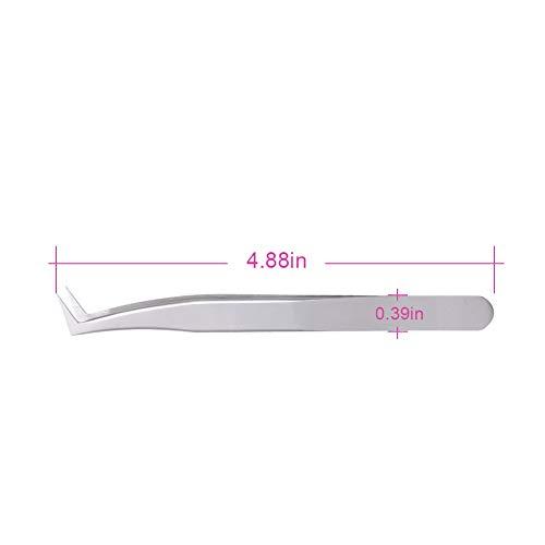 FADLASH Volume Tweezers 3d 6d Made Fans Eyelash Extensions Tweezer for Easy Fan Volume Lashes Curved Point Stainless Steel Precision Anti Static Lash Extension Tweezers Leather Pack