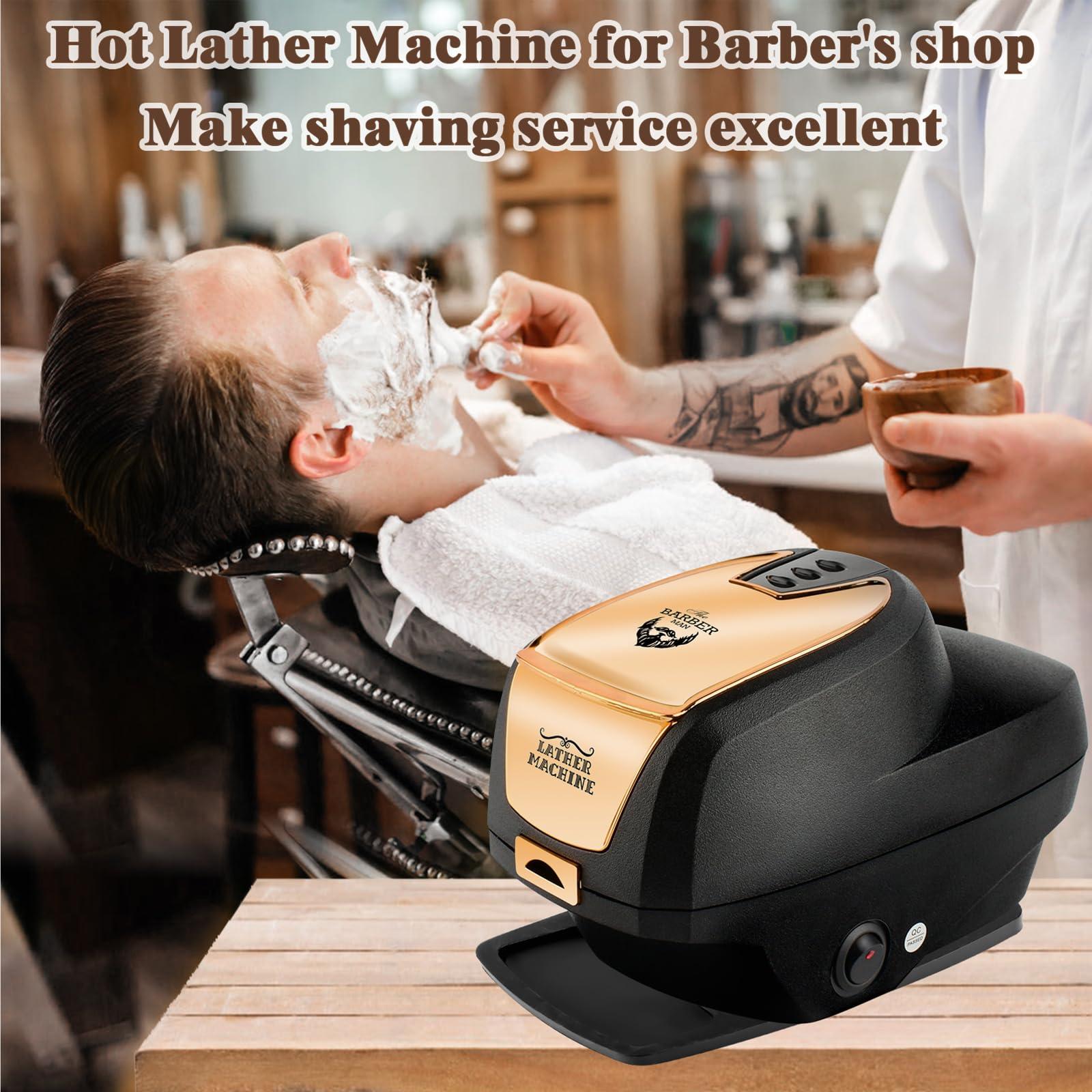 YCCOKJJ Professional Hot Lather Machine for Shaving, Barber Shop Heated Beard Cream Dispenser with 260ML Lather Container, Household Lather Warmer Machine, Father\'s and Birthday Gift for Men