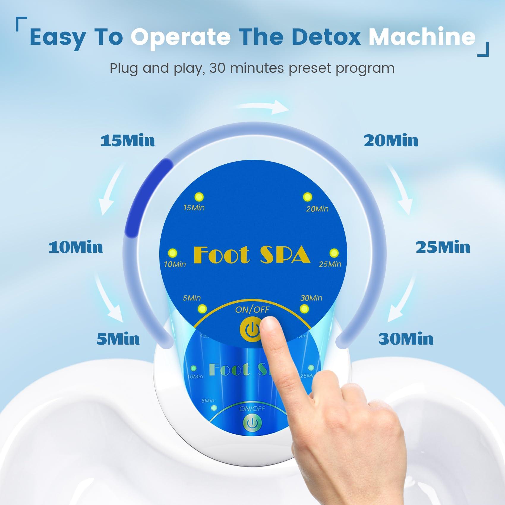 Lecaung Ionic Detox Foot Bath Machine, Personal Ionic Foot Cleanse Ionic Foot Bath SPA Machine for Home Beauty Salon Spa with Basin,100 Liners and Two Round Arrays