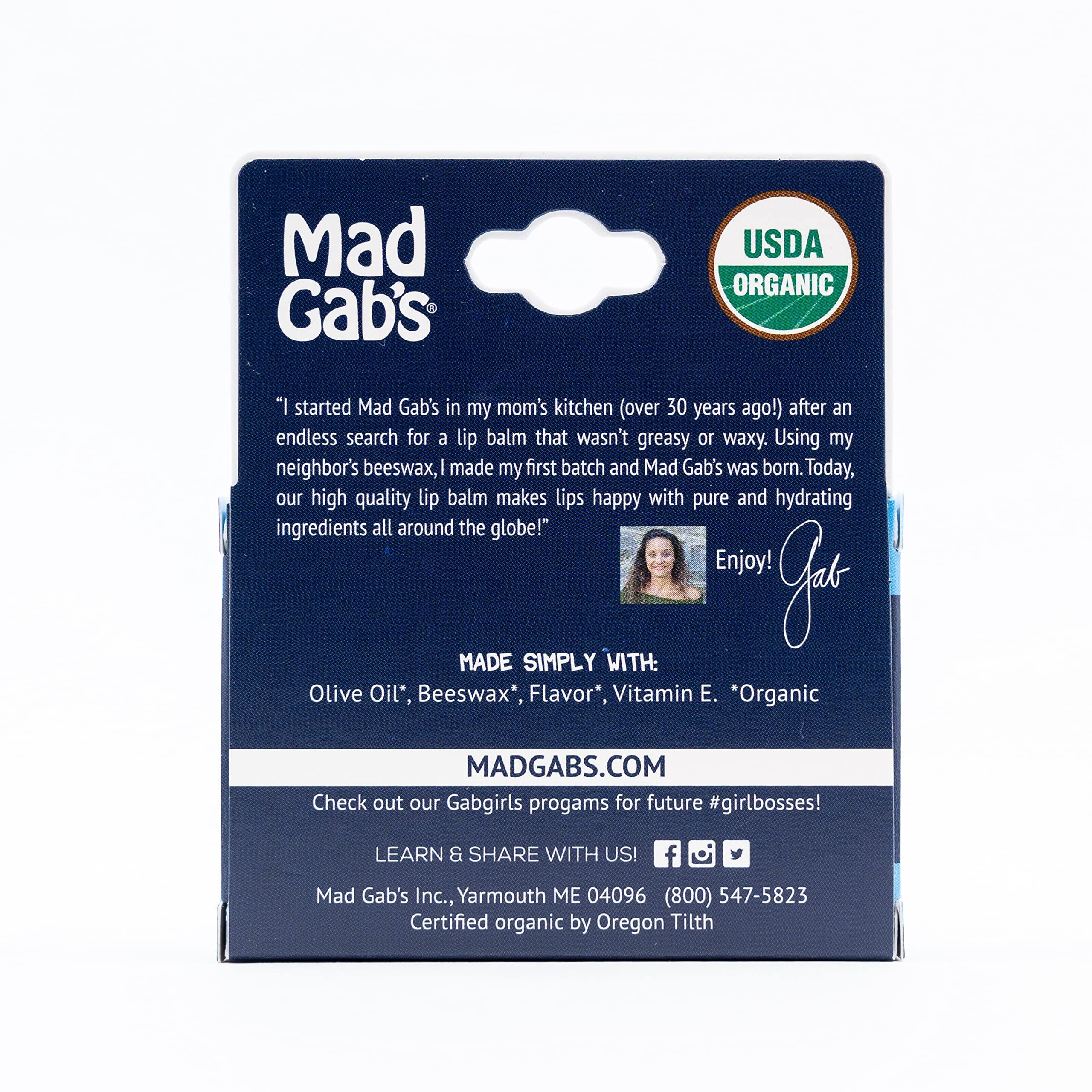 Mad Gab\'s Mad Gab\'s Moose Smooch Blueberry Lip Balm 3pk | Moisturizing and Certified Organic | Made with Organic Olive Oil and Beeswax
