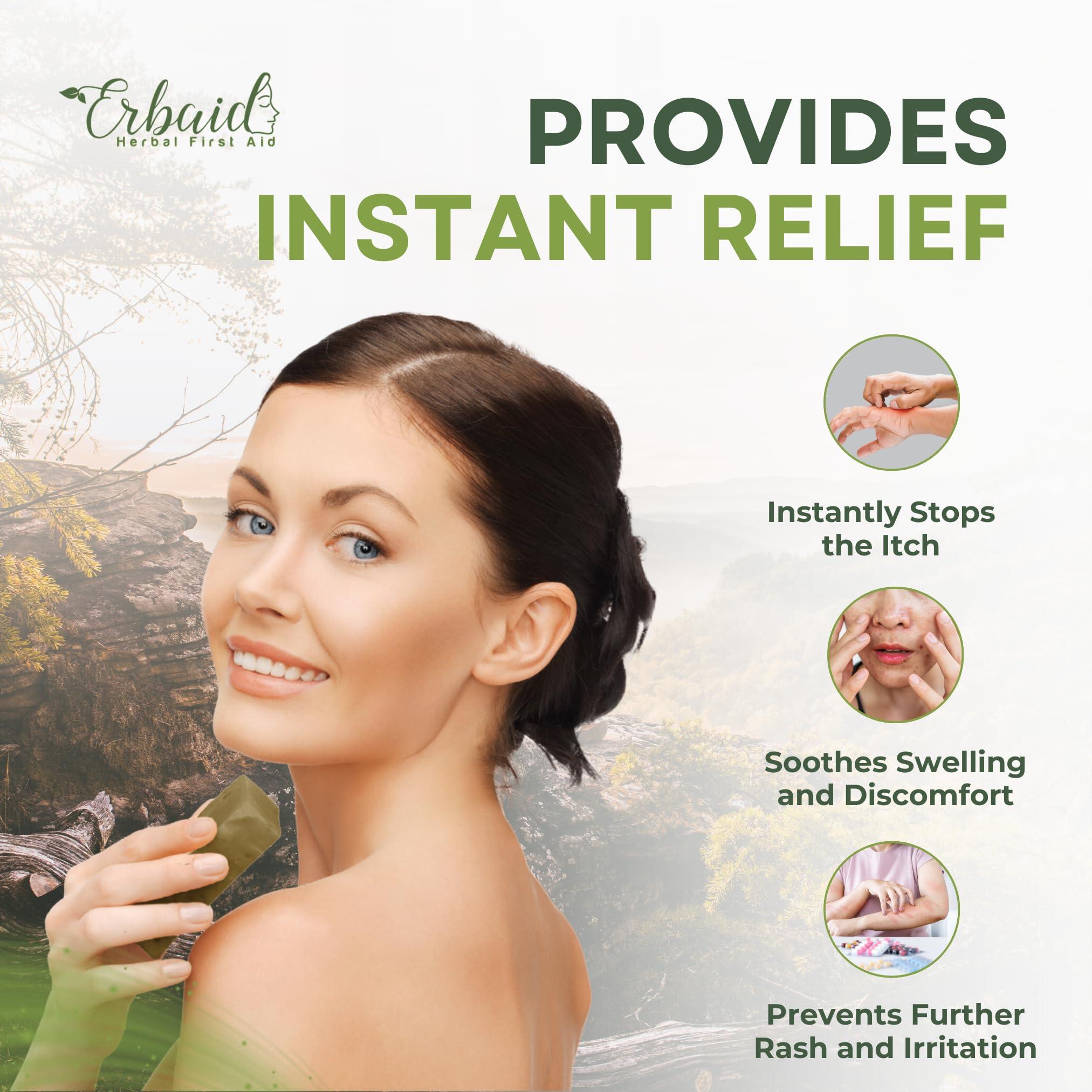 Erbaid Poison Ivy Soap Bar All Natural Poison Ivy Treatment Anti-Itch Skin Cleanser Wash for Poison Ivy, Poison Oak & Sumac Removes Oils, Soothes & Relieves Rashes 5oz Jewelweed Soap Made in USA