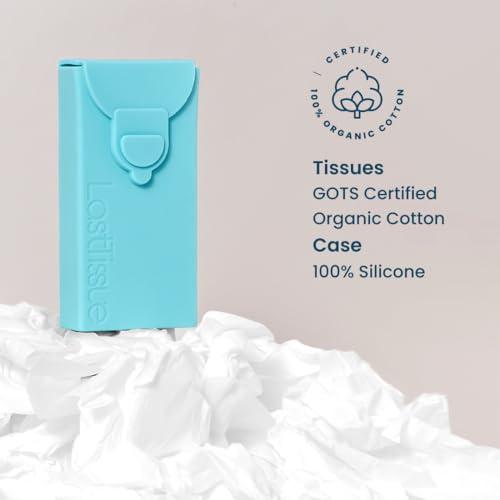 LastTissue LastTissue® Reusable Cotton Tissue Pack – Sustainable, Durable, Eco-Conscious, Portable & Washable Facial Tissues for Men and Women with Travel Handkerchief Storage Case