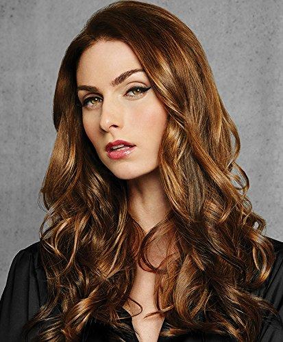 Hairdo Maxwigs 18" Wavy Extensions Color R25 GINGER BLONDE - Hairdo Wigs 3 Piece Kit Clip In Tru2Life Heat Friendly Beach Waves Women's Synthetic Added Length Bundle with MaxWigs Hairloss Booklet