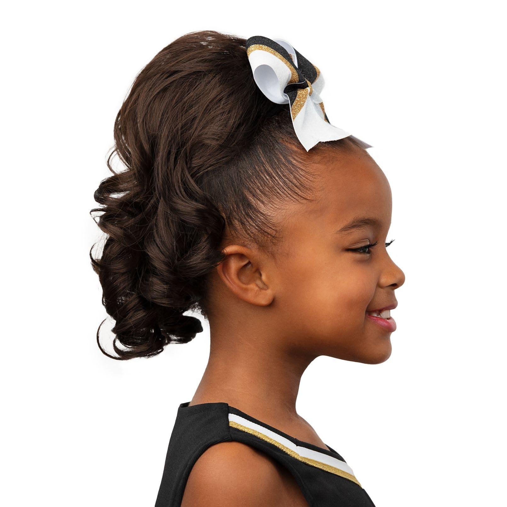 Girly Curls Perfect Curls Cheerleader Hairpiece, 14 inch Curly Ponytail Hairpiece for Young Girls (Strawberry)