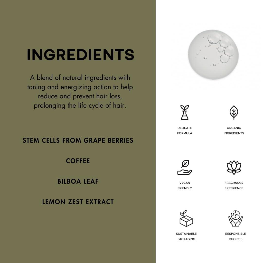 PREVIA PREVIA Energising Shampoo for Thinning Hair Loss Treatment Vegan Formula with Natural Stem Cells Sulfate and Paraben Free for Thicker Fuller Hair Strengthens Roots and Promotes Hair Growth 8.45 oz