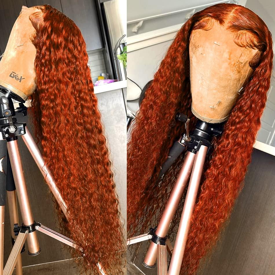 YMS YMS Orange Ginger Wigs for Black Women Human Hair 150% Density Lace Front Wigs Human Hair Glueless Wigs Human Hair Pre Plucked (14 Inch,Orange Ginger)