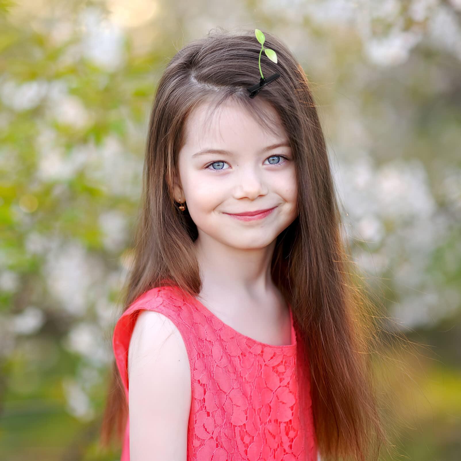 VOSAREA 50pcs bean sprouts hairpin green plant barrette leaf clips for plants bean sprout hair clips little plant hairpin metal hair clips lovely hairpin non-slip baby plastic