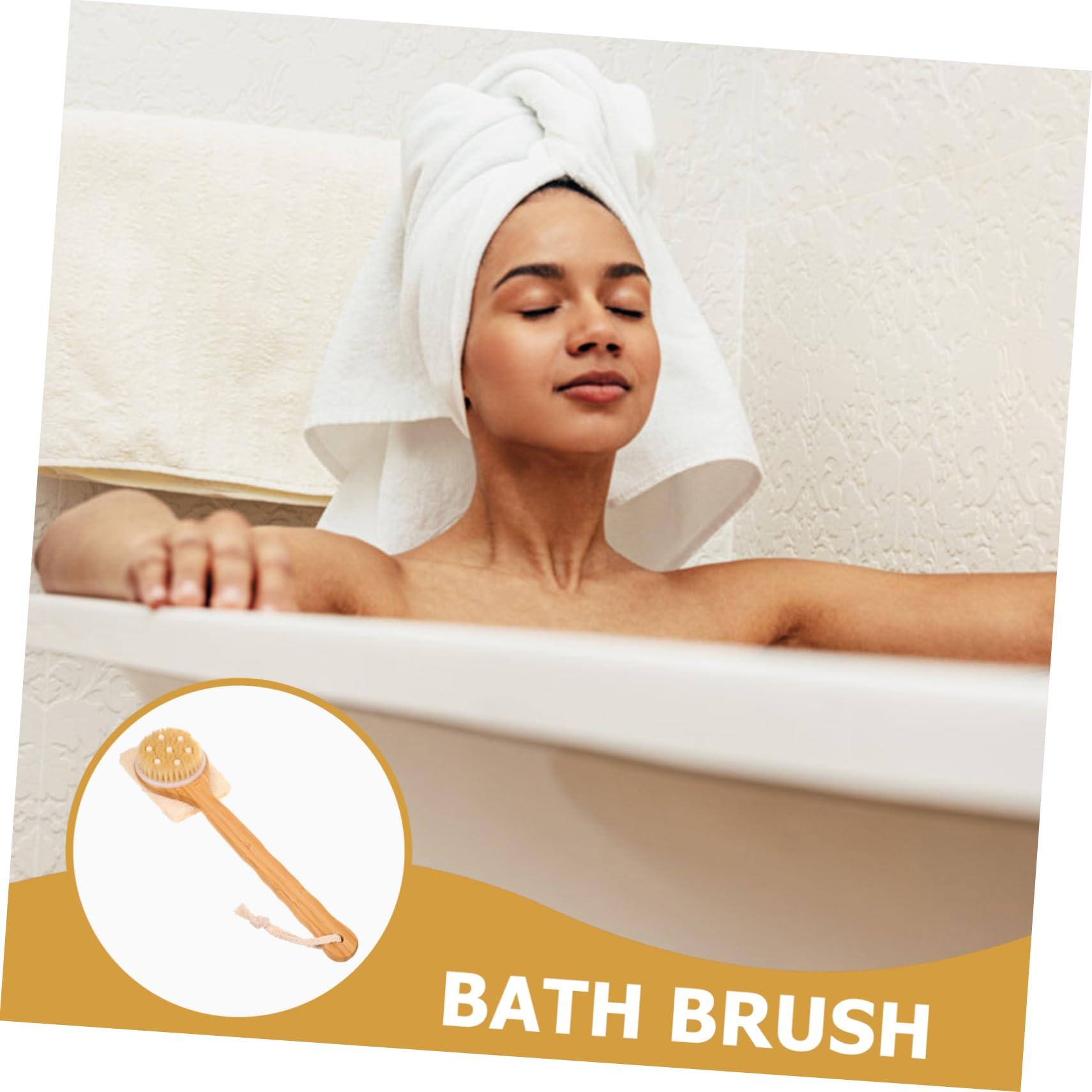 Beaupretty Beaupretty Natural Loofah Stick Bath Brush Handle Body Skin Scrubber for Shower Bath