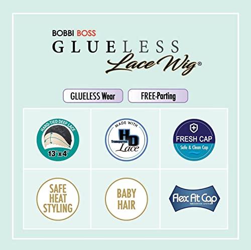 BOBBI BOSS BOBBI BOSS Synthetic Hair 13x4 Deep HD Lace Wig - MLF254 JAEL, Long Curly Hair Wigs with Natural Baby Hair, Safe High Heat Styling (2, Dark Brown)