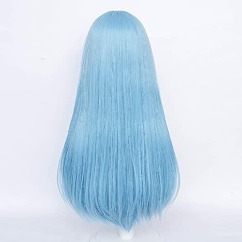 Aicos Blue Straight Cosplay Wig | Alacos Cosplay Wig for Jujutsu Kaisen Miwa Kasumi + Free Cap