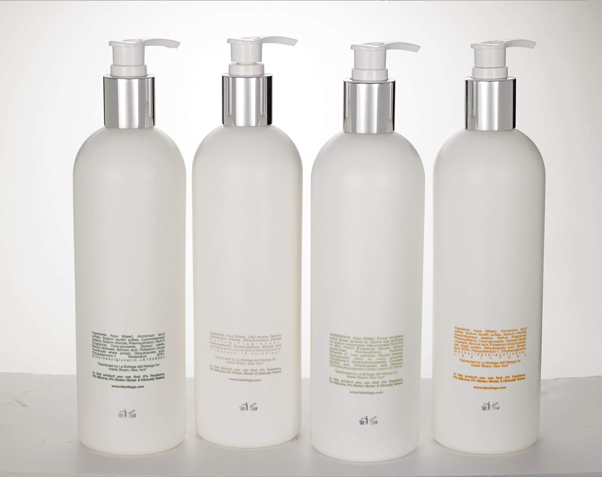 Kimpton Style Atelier Bloem Bath & Body Set - Mandarin Citrus Body Wash, Kadota Fig Lotion, Oolong Tea Shampoo, Geranium Conditioner - Kimpton Hotel Collection
